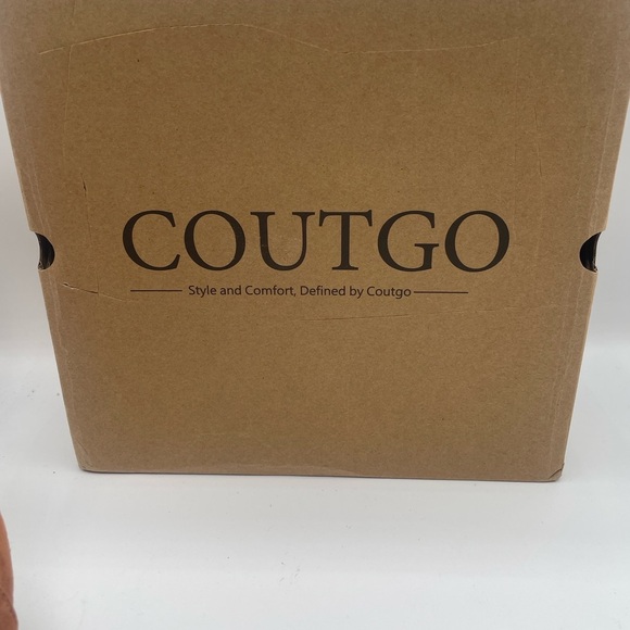 Coutgo women’s ankle boot, low kitten heel, brown suede size 8W - Picture 2 of 9